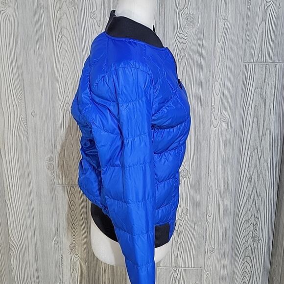 Athleta Puffer Bomber Jacket Blue Goose Down Women's Small - Picture 4 of 10